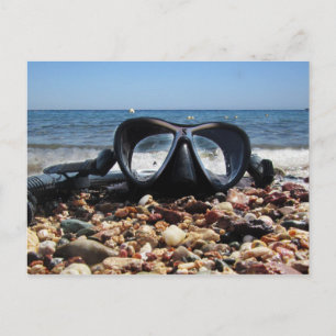 Scuba Mask and Schnorchel on Beach, Red Sea, Ägypt Postkarte