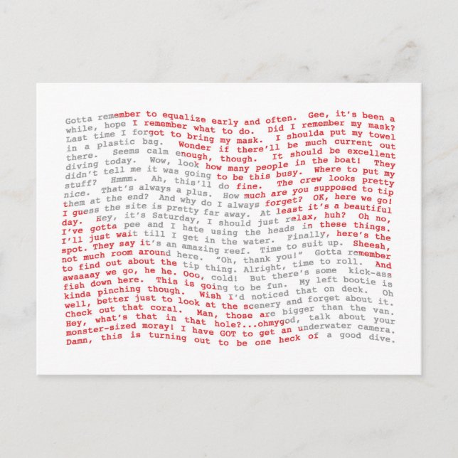 Scuba Monolog Postkarte (Vorderseite)