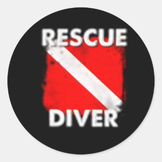 Scuba Rescue Diver für Tauchlehrer Runder Aufkleber