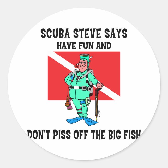 SCUBA Steve Runder Aufkleber (Vorderseite)