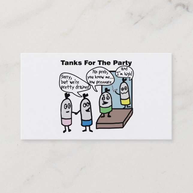 Scuba Tanks Party Visitenkarte (Vorderseite)
