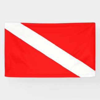 Scuba-Taucher-Symbol mit roter Diagonale Banner