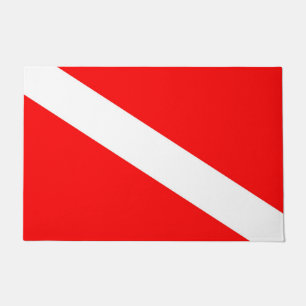Scuba-Taucher-Symbol mit roter Diagonale Fußmatte