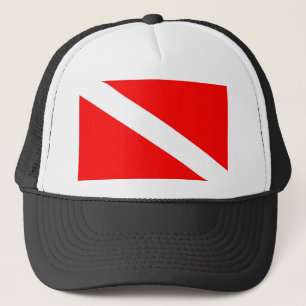 Scuba-Taucher-Symbol mit roter Diagonale Truckerkappe