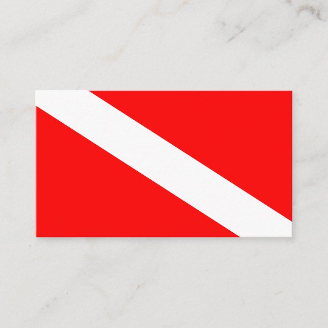 Scuba-Taucher-Symbol mit roter Diagonale Visitenkarte (Vorderseite)