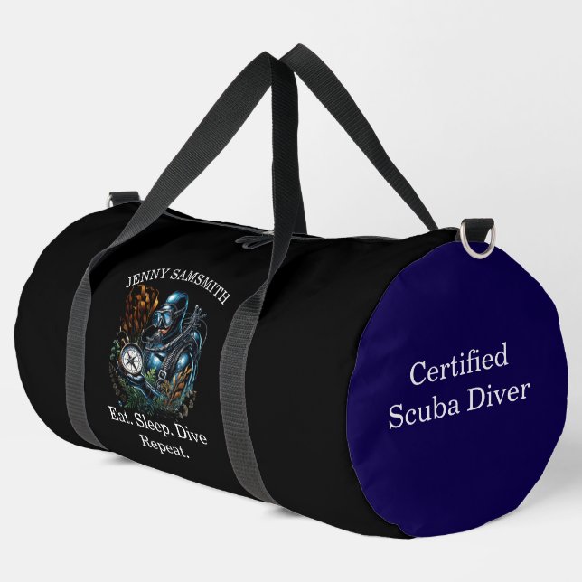 Scuba Vibes: Tauchen Sie ein in das Abenteuer! Duffle Bag (Linke Ecke)