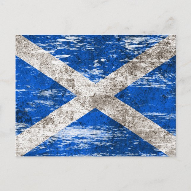 Scuffe und Worn Scottish Flag Postkarte (Vorderseite)