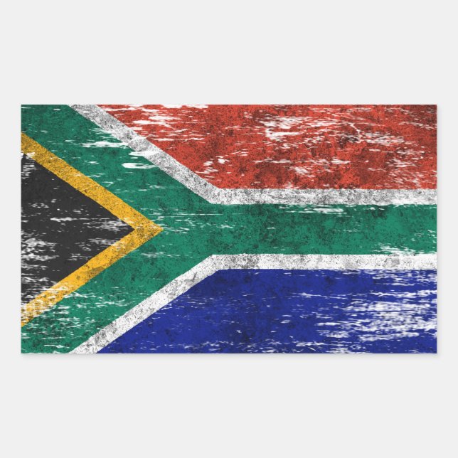 Scuffed and WorldAfrican Flag Rechteckiger Aufkleber (Vorderseite)