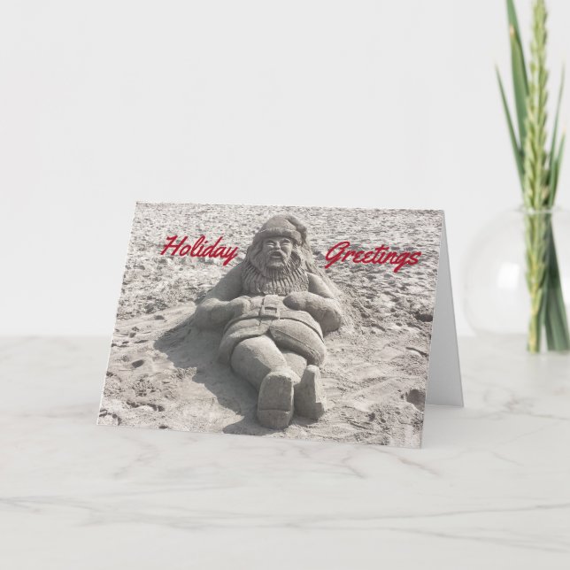 Sculpté Sable Santa Claus Carte de Noël (Devant)