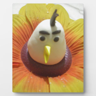 Sculpted Bird in Sunflower Art Print Fotoplatte