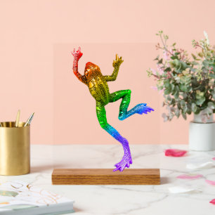 Sculpture de grenouille arc-en-ciel de SlipperyJoe