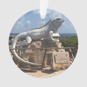 Sculpture Isla Mujeres, ornement en iguane du