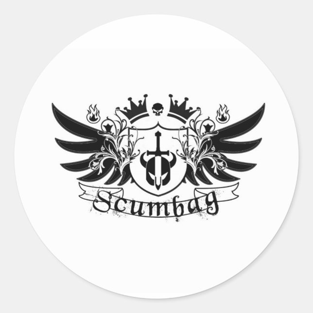 Scumbag-Wappen Runder Aufkleber (Vorderseite)