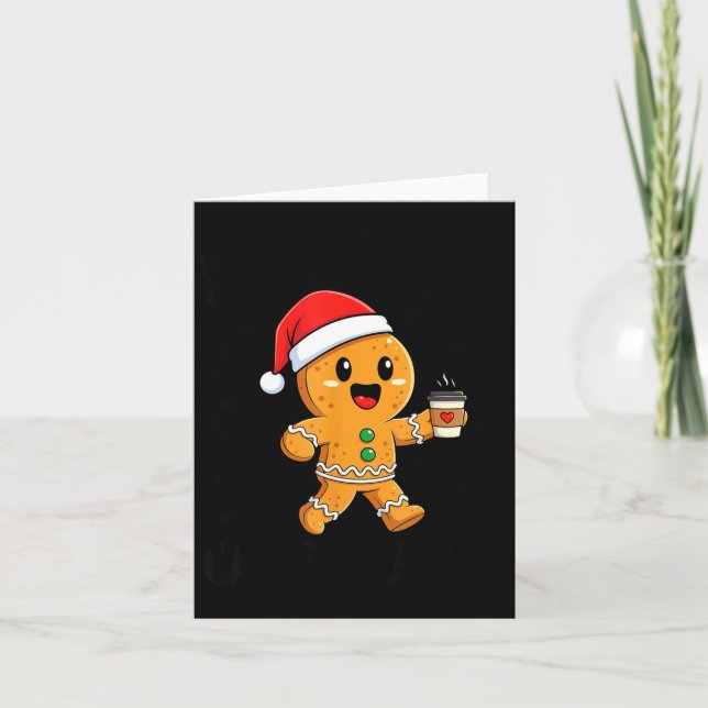 Scy And Caffeinated Coffee Men Women Gingerbread C Karte (Vorderseite)