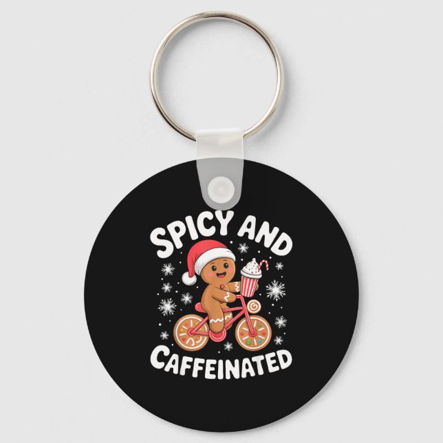 Scy And Caffeinated Gingerbread Funny Coffee Chris Schlüsselanhänger (Vorderseite)