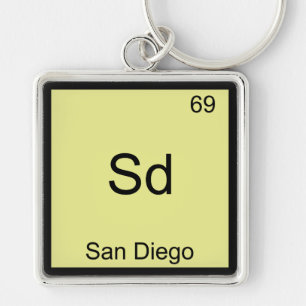 Sd - San Diego Lustiges Element Chemie Symbol T-Sh Schlüsselanhänger