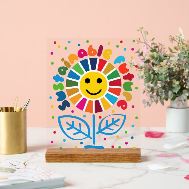 SDG Führungskraft Desk Sign - ESG Office Motivator Acrylschild (Hochzeit)