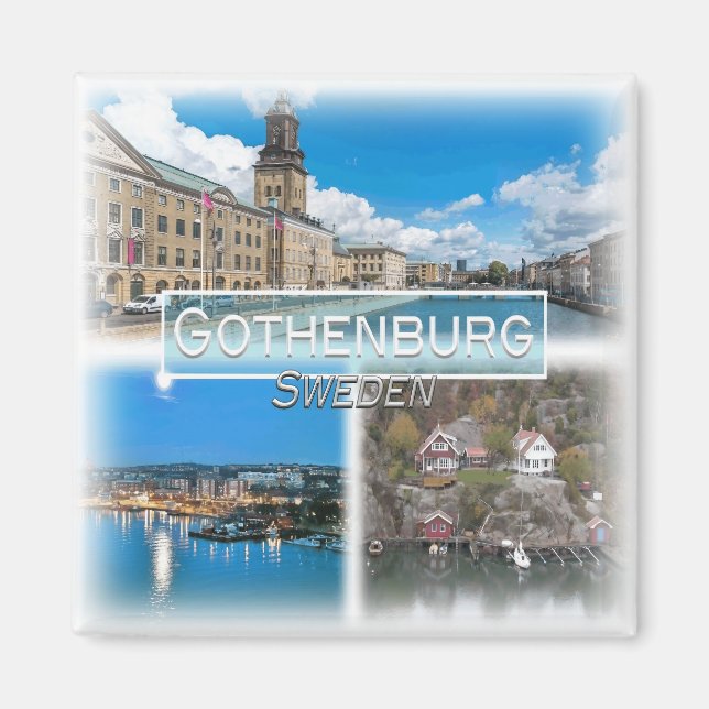 SE0024 Europa, Schweden, Göteborg, Kühlschrank Magnet (Vorne)