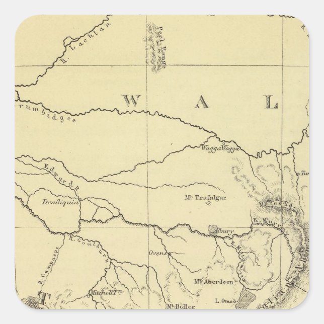 SE Australien Quadratischer Aufkleber (Vorderseite)