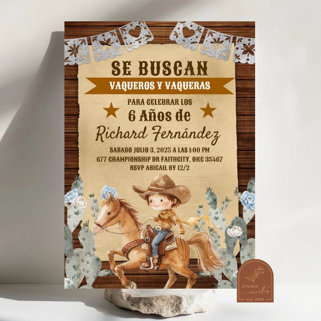 Se Buscan Wollte mexikanischen Cowboy zum Geburtst Einladung (Von Creator hochgeladen)
