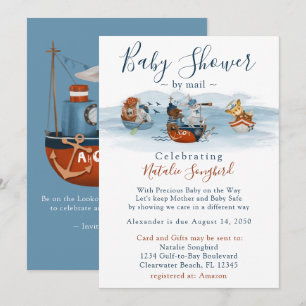 Sea Adventures Nautical Baby Shower by Mail Einladung
