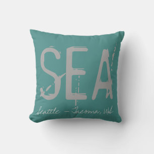 SEA Airport Grunge Typografie Kissen