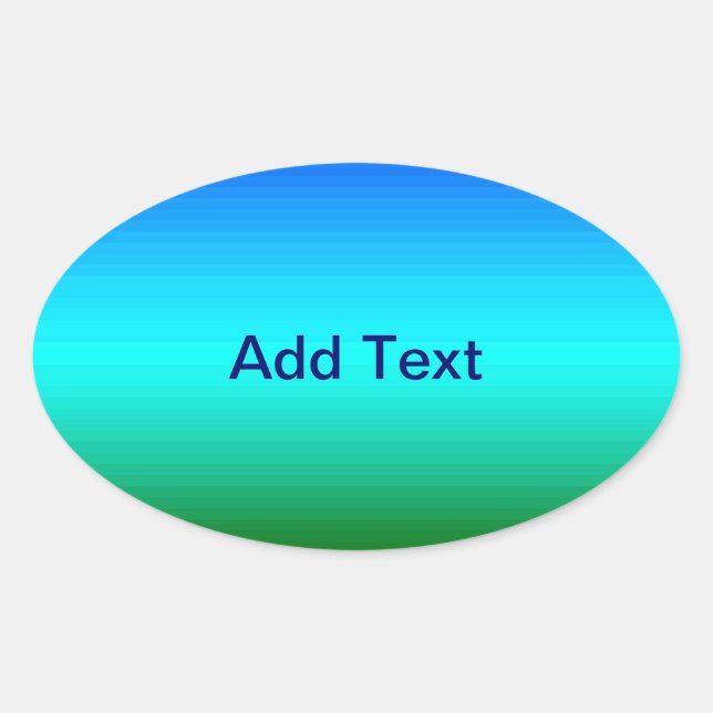 Sea and Sky Blue and Green Gradient Ovaler Aufkleber (Vorderseite)