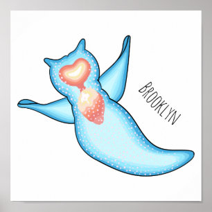 Sea angel cartoon illustriert poster