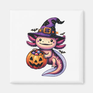 Sea Animal Lovers Axolotl Witch Hat Celebrating Ha Magnet