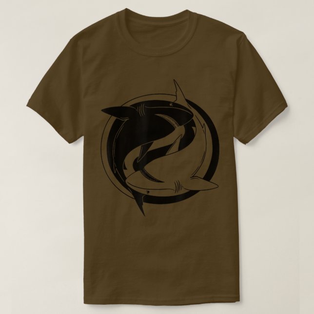 Sea Animal Ying Yang Shark T-Shirt (Design vorne)