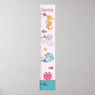 Sea Animals Ocean Life Growth Chart Behielt auf 8x Poster