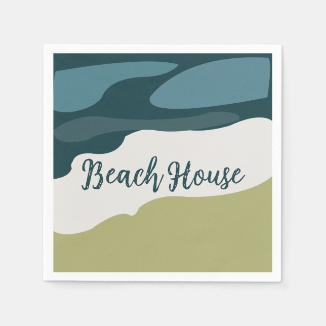 Sea Beach Geburtstag Serviette (Vorderseite)