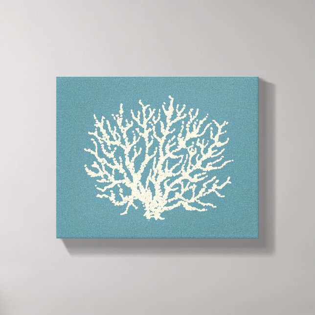Sea Beach House Coral Wall Art Leinwand (Vorderseite)