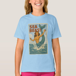 Sea Beast Retro Mermaid | Funny Coastal Beach Life T-Shirt