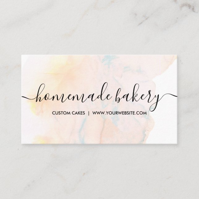 Sea Blue Aquamarin Cream Simple Ombre Loyalty Bake Visitenkarte (Vorderseite)