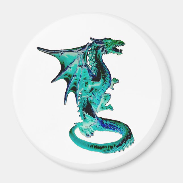Sea Blue Dragon Circle Magnet (Vorne)