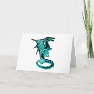 Sea Blue Dragon Grußkarte Eigene Text hinzufügen Karte
