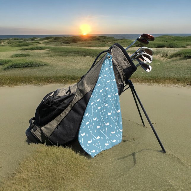 Sea Blue Golf Stick Ball Golfhandtuch (Golf Towel)