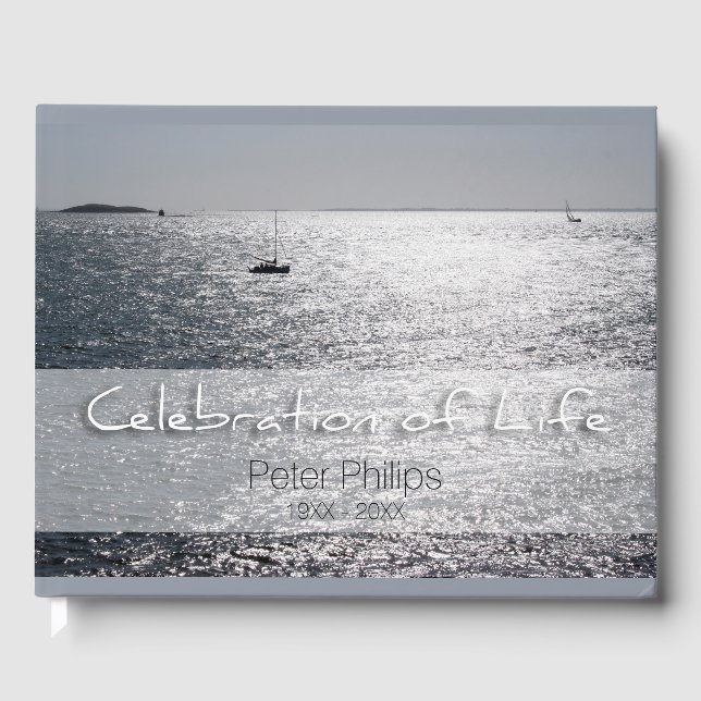 Sea Boat Celebration of Life Funeral W Guest Book Gästebuch (Vorderseite)