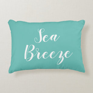 Sea Breeze Beach Türkis Script Akzent Kissen