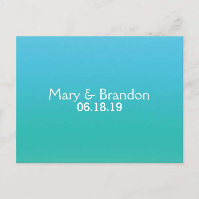 Sea Breeze Watercolor Wedding RSVP Einladungspostkarte (Vorderseite)