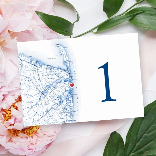 Sea Bright New Jersey Mariage Élégante carte (These Sea Bright New Jersey wedding table numbers are perfect for your Windows on the Water wedding)