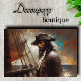 Sea Captain Portrait Decoupage Seidenpapier
