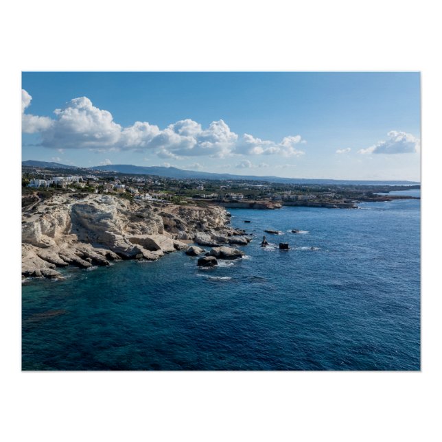 Sea Caves, Küste Paphos, Zypern Poster (Vorderseite)