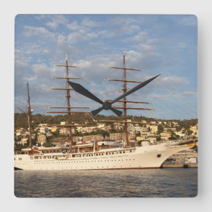 Sea Cloud II Quadratische Wanduhr
