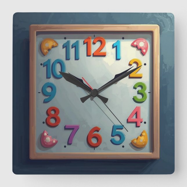 Sea Colors Quadratische Wanduhr (Vorderseite)