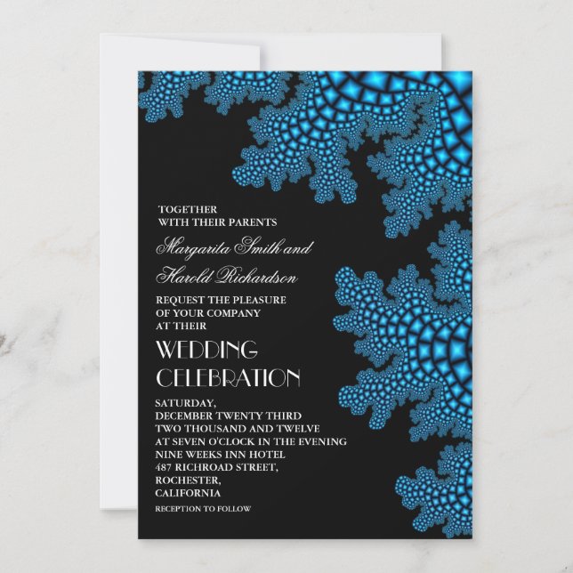 Sea Coral Modern Beach Mariage Invitation (Devant)