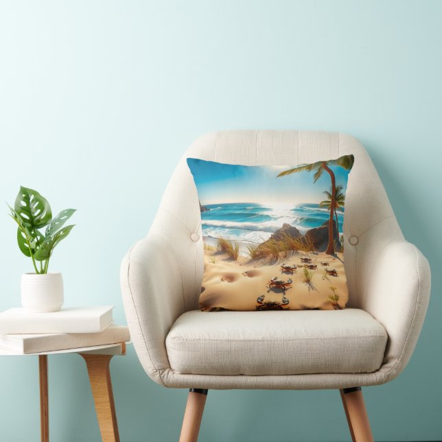 Sea  Crabs on Tropical Beach – Serene Ocea Kissen (Stuhl )