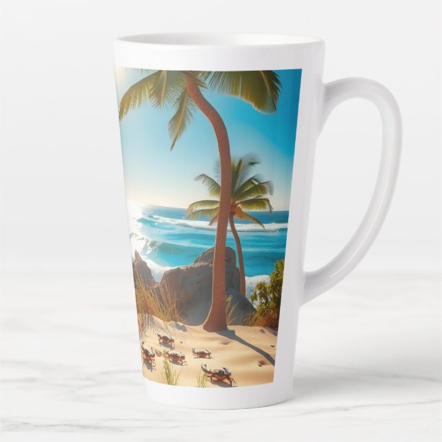 Sea  Crabs on Tropical Beach – Serene Ocea Milchtasse (Rechts)