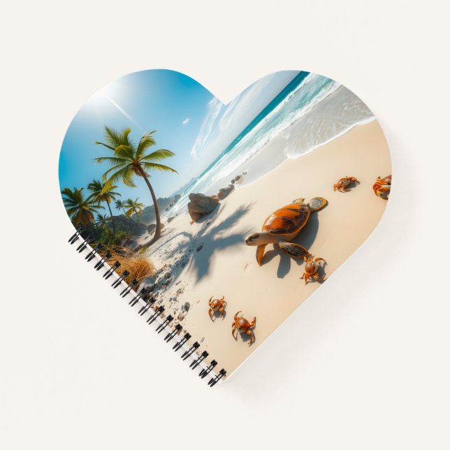 Sea  Crabs on Tropical Beach – Serene Ocea Notizbuch (Vorderseite)